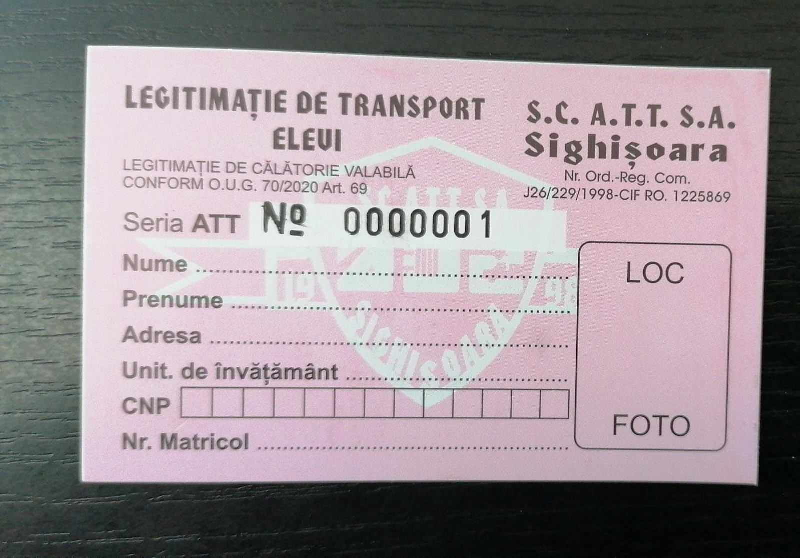 Se eliberează  legitimațiile de transport gratuit pentru elevi